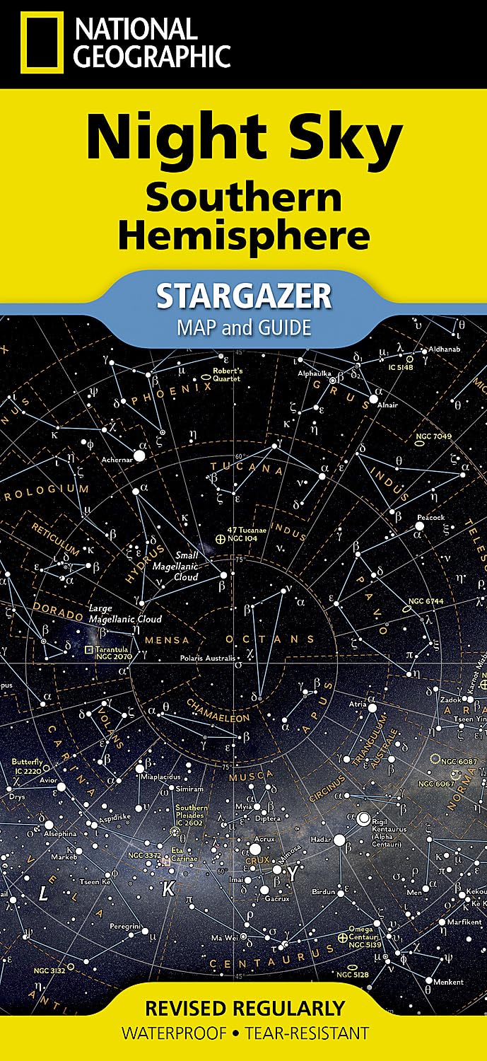 National Geographic Night Sky Southern Hemisphere Stargazer Map and Gu