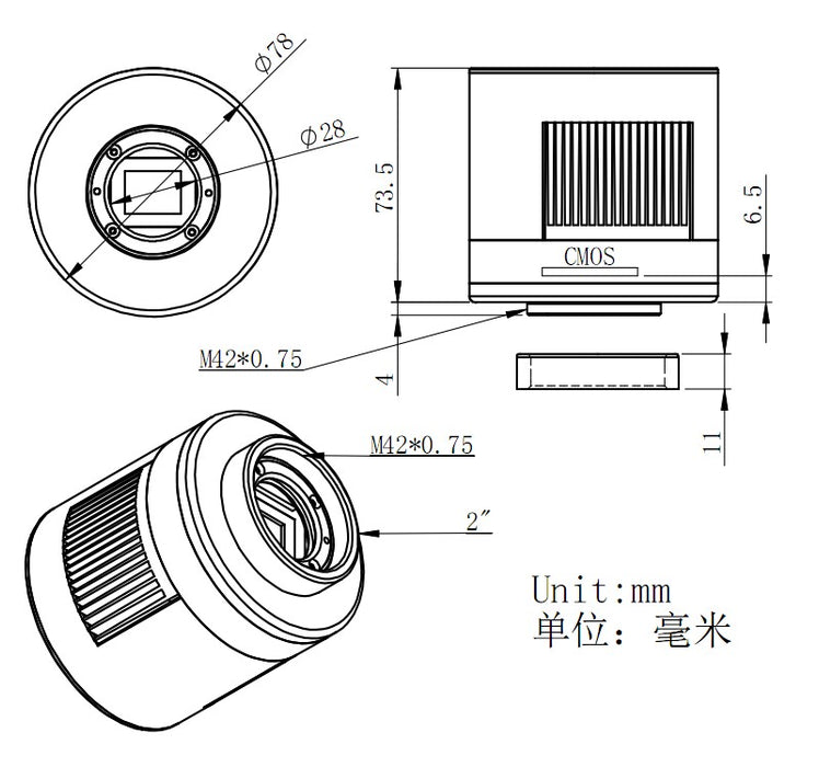 ZWO 11mm T2-T2 Camera Adapter Ring