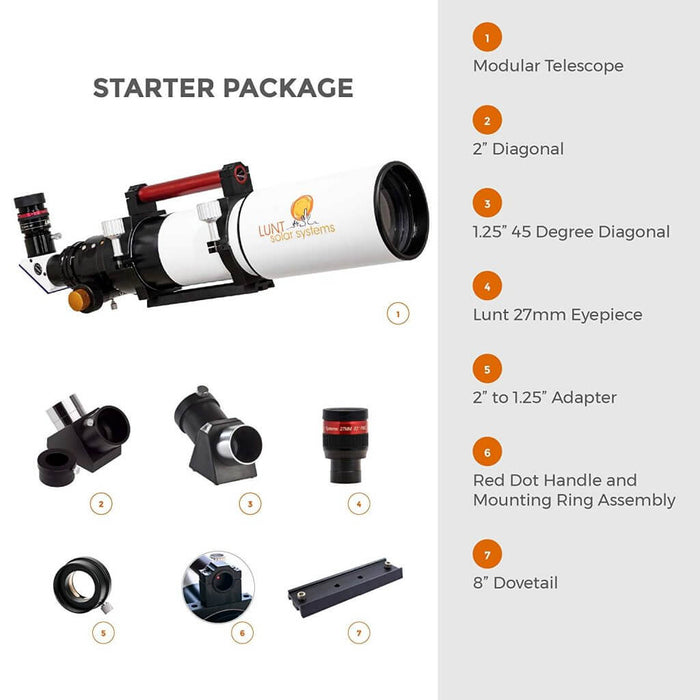Lunt 100mm APO Universal Day & Night Use Modular Telescope (Starter Package)