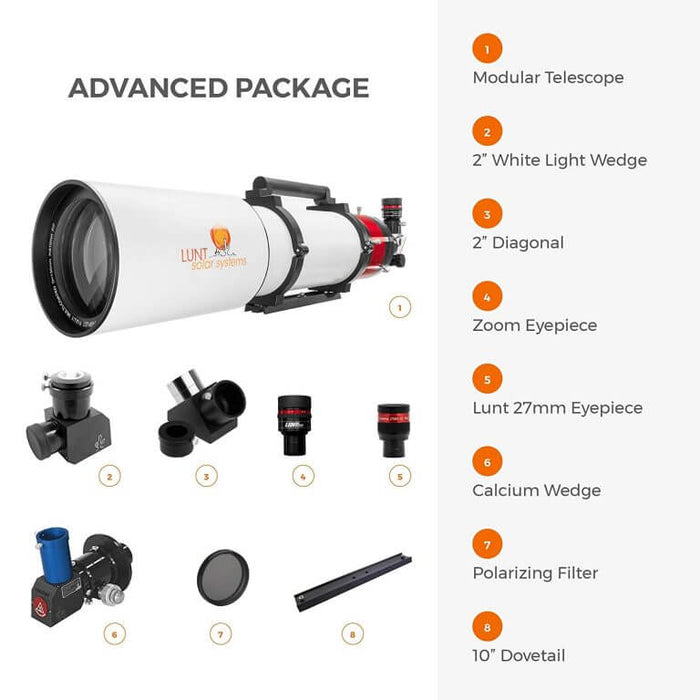 Lunt 130mm APO Universal Day & Night Use Modular Telescope (Advanced Package)