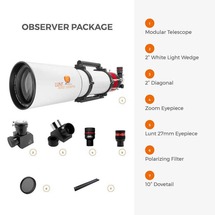 Lunt 130mm APO Universal Day & Night Use Modular Telescope (Observer Package)