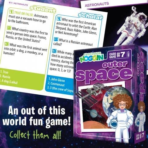 Professor Noggin's Outer Space Trivia Card Game - an Educational Trivia Based Card Game for Kids - Trivia, True or False, and Multiple Choice - Ages 7+ - Contains 30 Trivia Cards