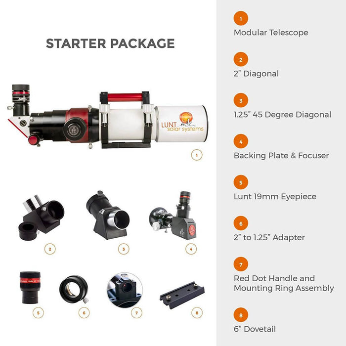 Lunt 80mm Universal Day & Night Use Modular Telescope (Starter Package)